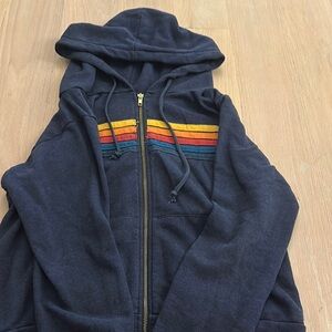 Navy Women's small Aviator Nation zip up sweatshirt